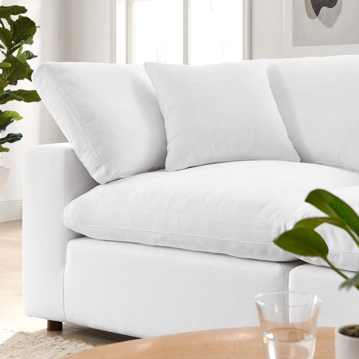 Commix 2 Piece Down Filled Overstuffed Sectional Sofa Set by Furniture for America