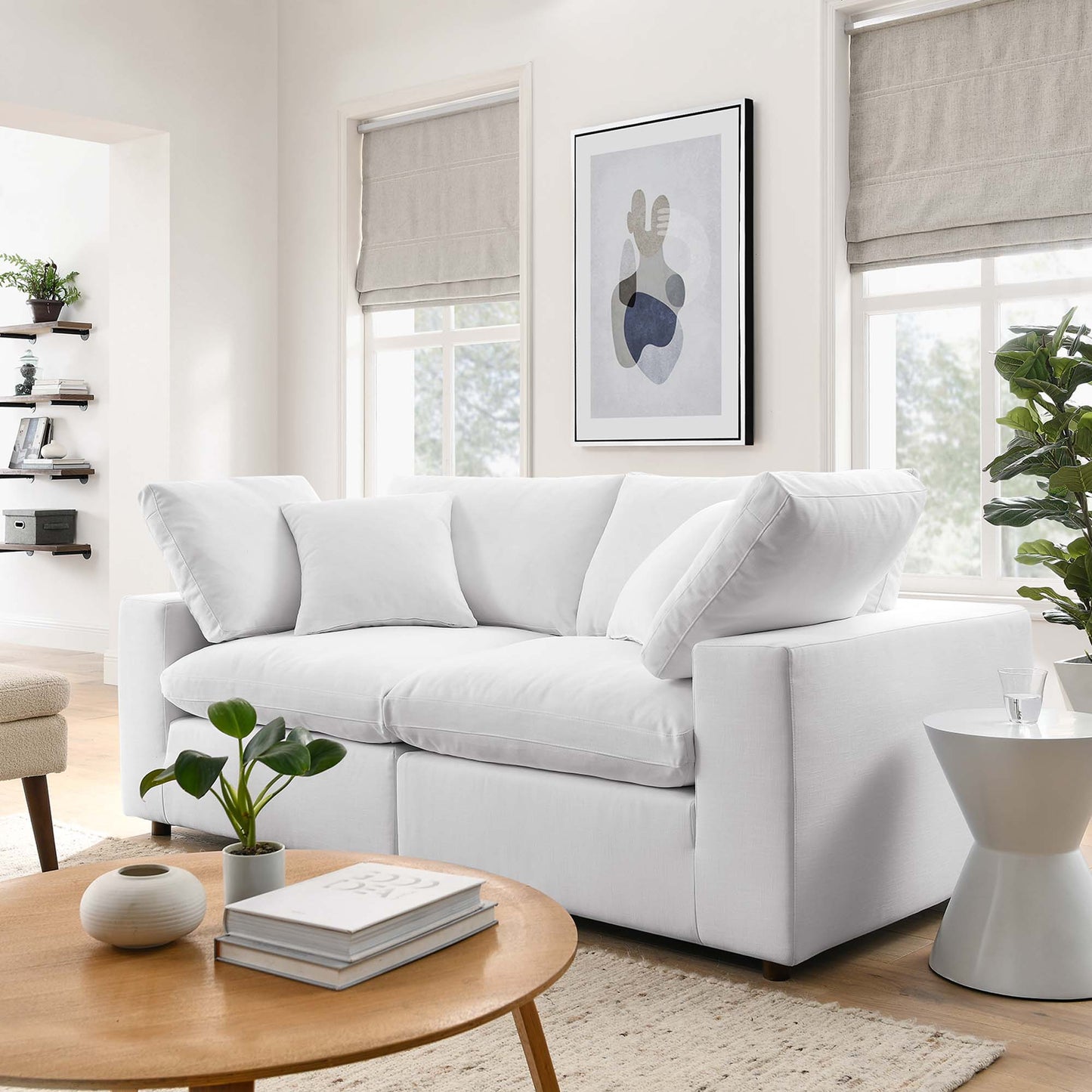 Commix 2 Piece Down Filled Overstuffed Sectional Sofa Set by Furniture for America