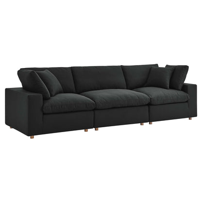 Commix 3 Piece Down Filled Overstuffed Sectional Sofa Set by Furniture for America