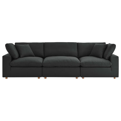 Commix 3 Piece Down Filled Overstuffed Sectional Sofa Set by Furniture for America