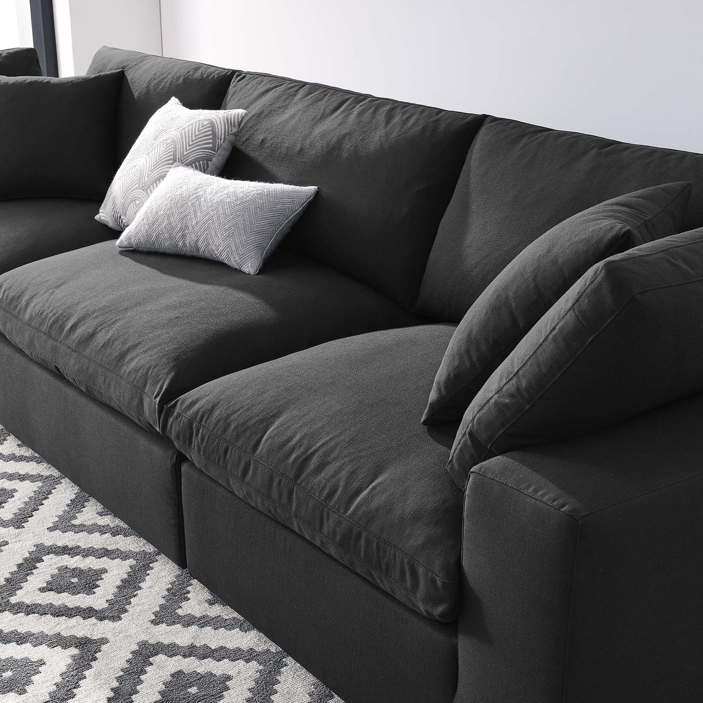 Commix 3 Piece Down Filled Overstuffed Sectional Sofa Set by Furniture for America