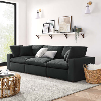 Commix 3 Piece Down Filled Overstuffed Sectional Sofa Set by Furniture for America