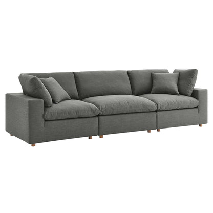 Commix 3 Piece Down Filled Overstuffed Sectional Sofa Set by Furniture for America