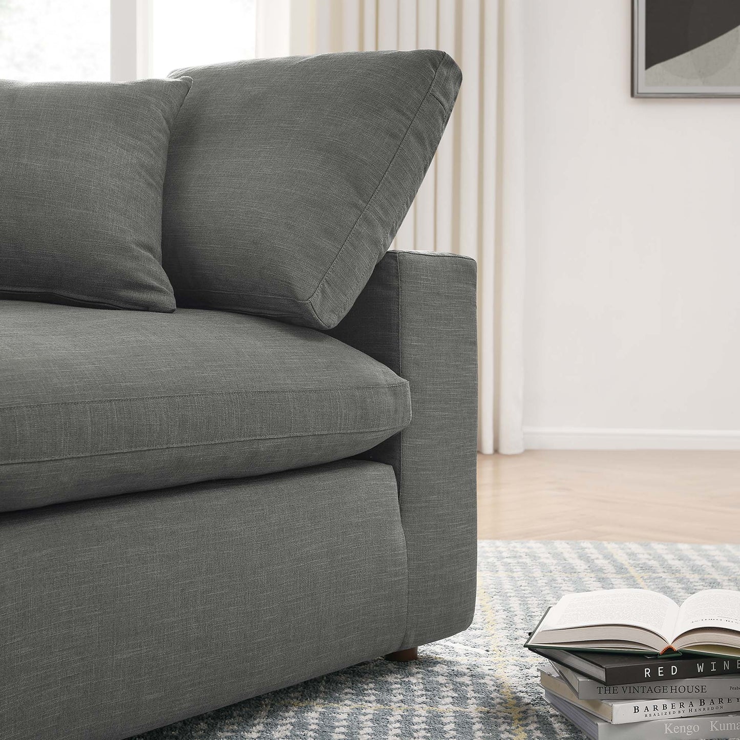 Commix 3 Piece Down Filled Overstuffed Sectional Sofa Set by Furniture for America