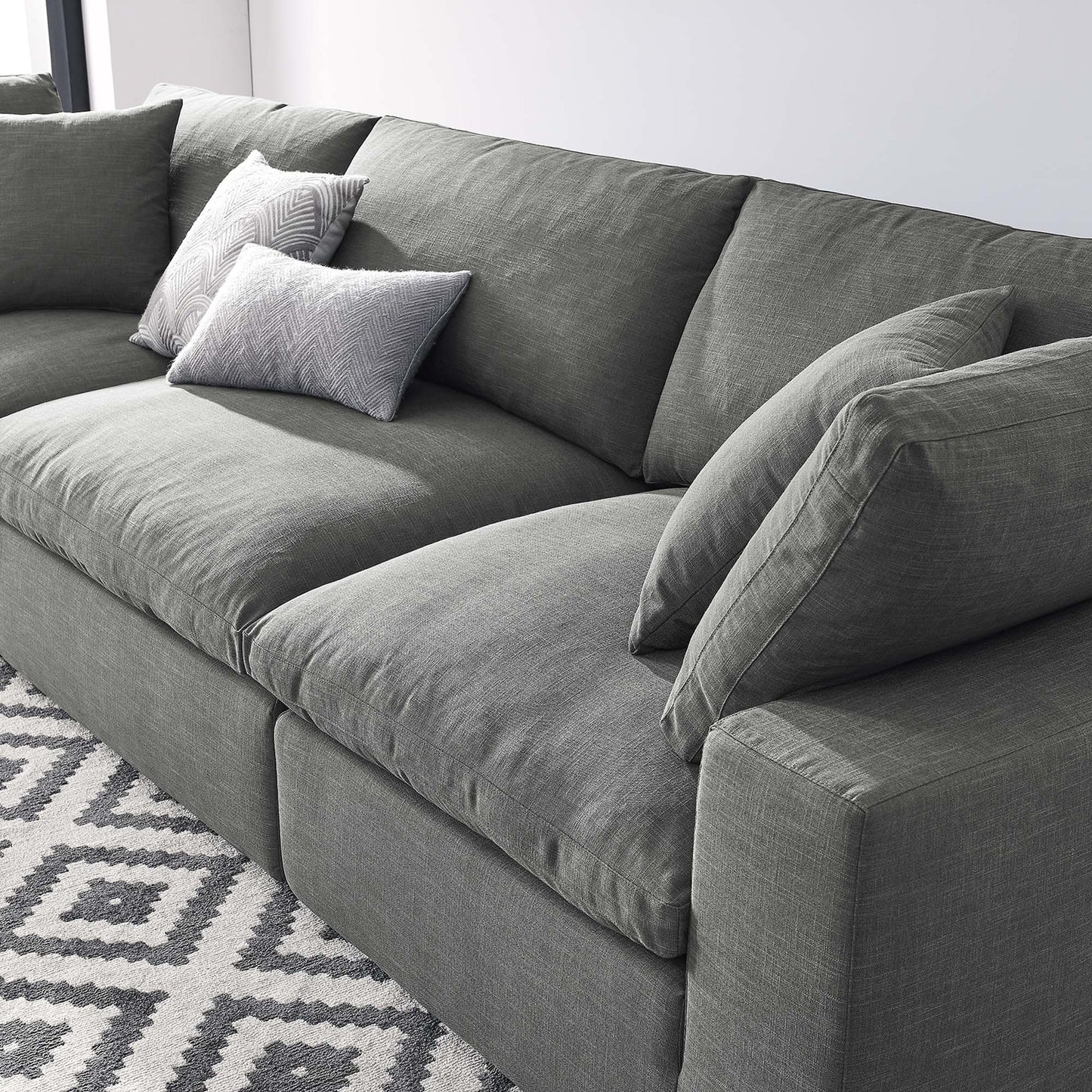 Commix 3 Piece Down Filled Overstuffed Sectional Sofa Set by Furniture for America