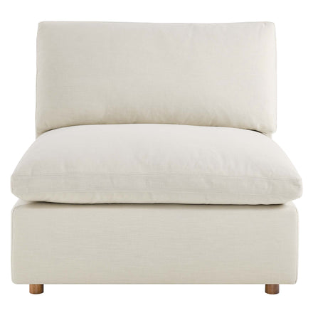 Commix 3 Piece Down Filled Overstuffed Sectional Sofa Set in Light Beige
