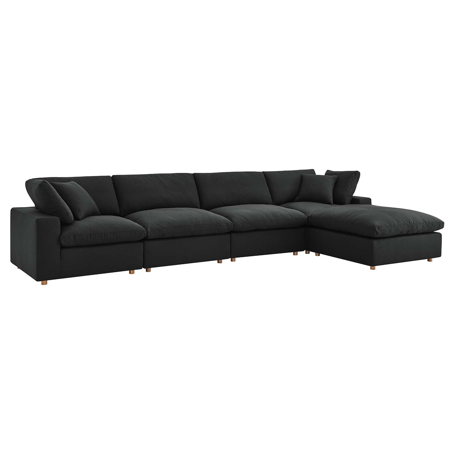 Commix 5 Piece Down Filled Overstuffed Sectional Sofa Set by Furniture for America