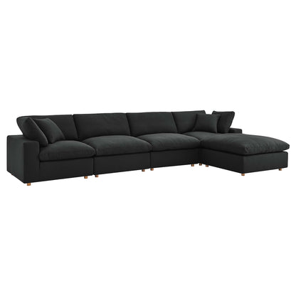 Commix 5 Piece Down Filled Overstuffed Sectional Sofa Set by Furniture for America