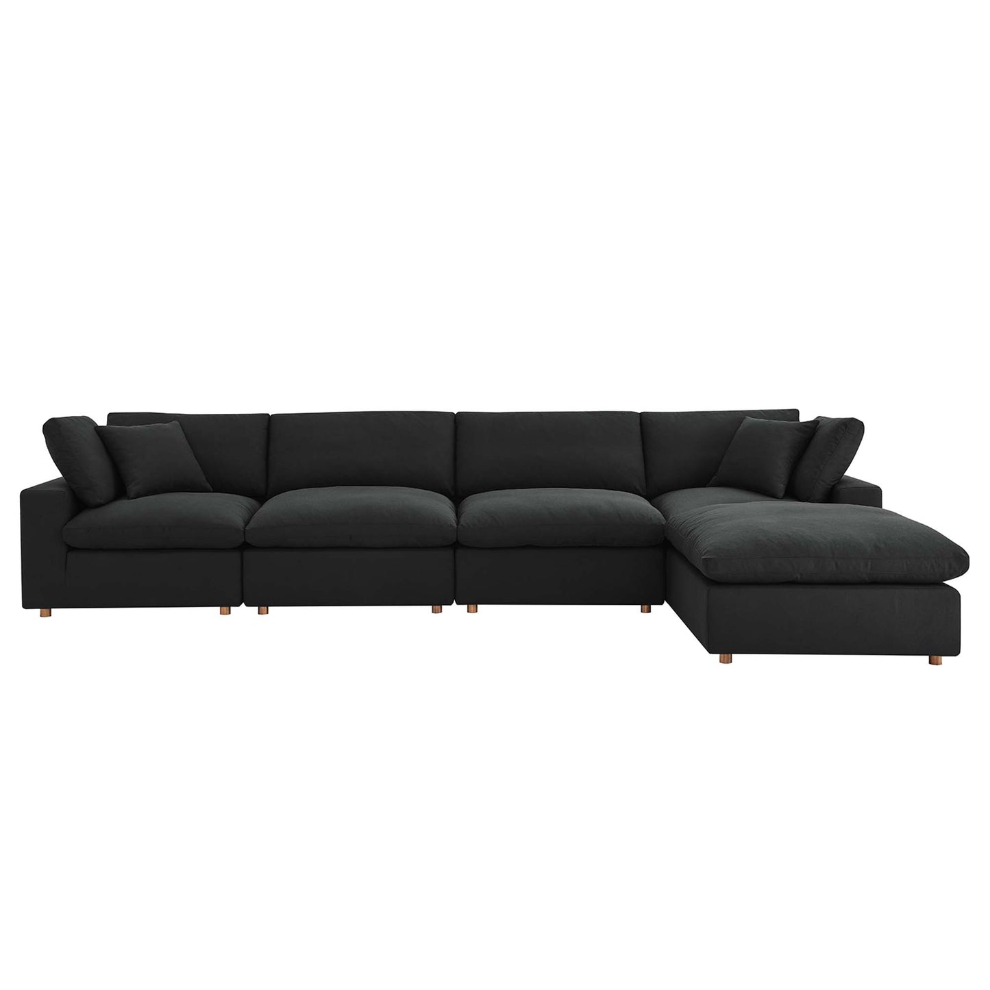 Commix 5 Piece Down Filled Overstuffed Sectional Sofa Set by Furniture for America