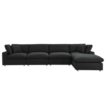 Commix 5 Piece Down Filled Overstuffed Sectional Sofa Set by Furniture for America