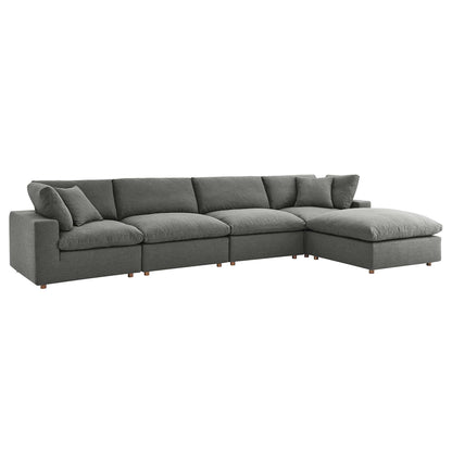 Commix 5 Piece Down Filled Overstuffed Sectional Sofa Set by Furniture for America