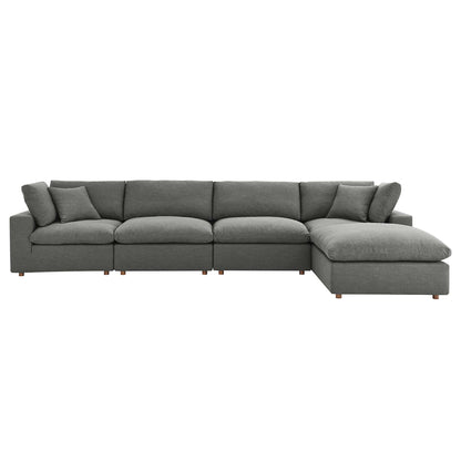 Commix 5 Piece Down Filled Overstuffed Sectional Sofa Set by Furniture for America