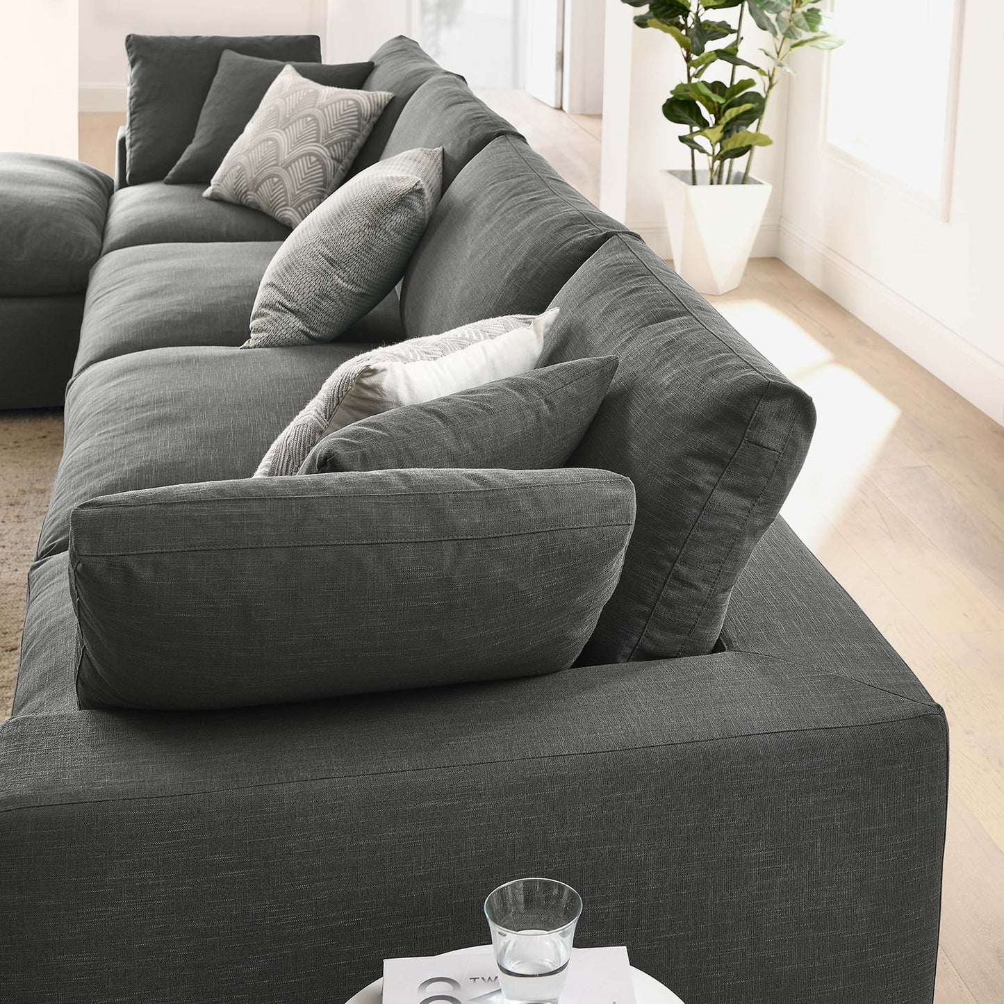 Commix 5 Piece Down Filled Overstuffed Sectional Sofa Set by Furniture for America