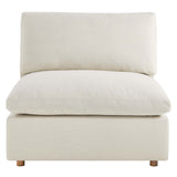 Linden 5 Piece Down Filled Overstuffed Sectional Sofa Set in Light Beige