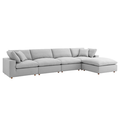 Commix 5 Piece Down Filled Overstuffed Sectional Sofa Set by Furniture for America