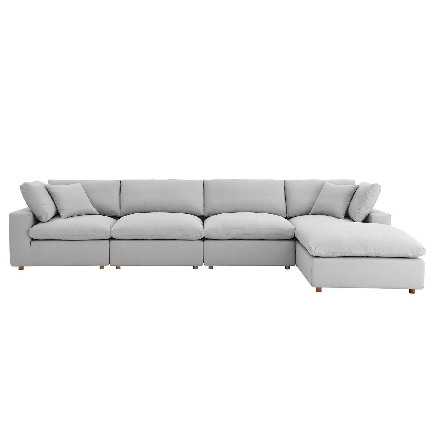 Commix 5 Piece Down Filled Overstuffed Sectional Sofa Set by Furniture for America