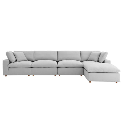 Commix 5 Piece Down Filled Overstuffed Sectional Sofa Set by Furniture for America