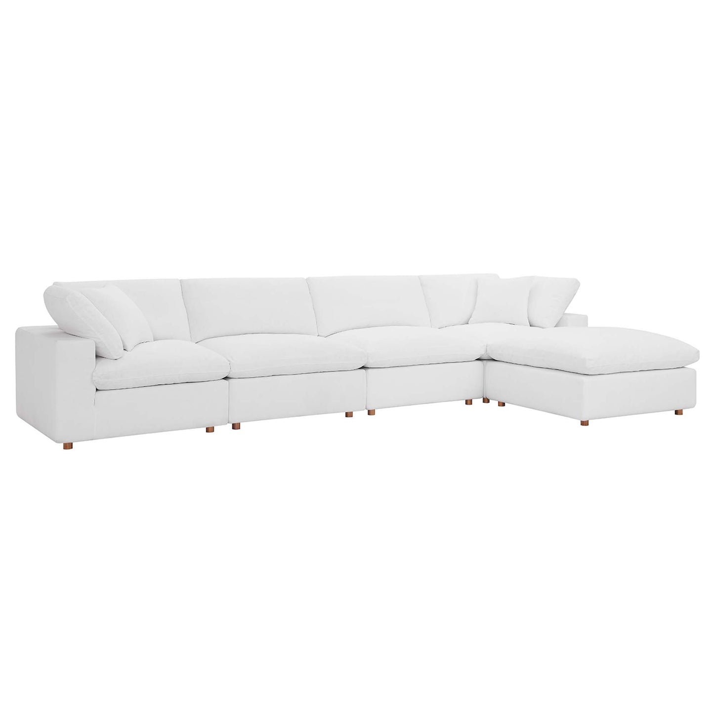 Commix 5 Piece Down Filled Overstuffed Sectional Sofa Set by Furniture for America