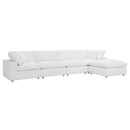 Commix 5 Piece Down Filled Overstuffed Sectional Sofa Set by Furniture for America