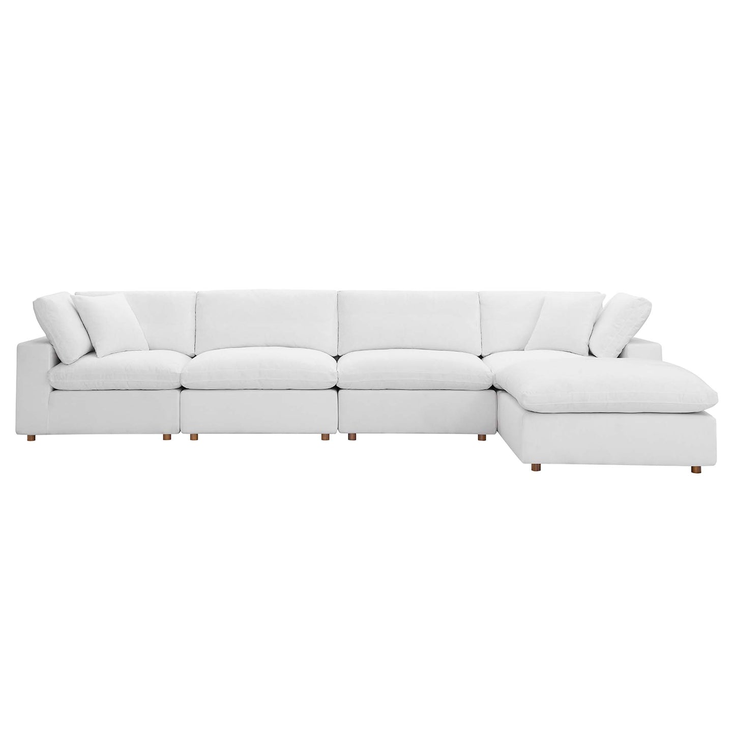 Commix 5 Piece Down Filled Overstuffed Sectional Sofa Set by Furniture for America