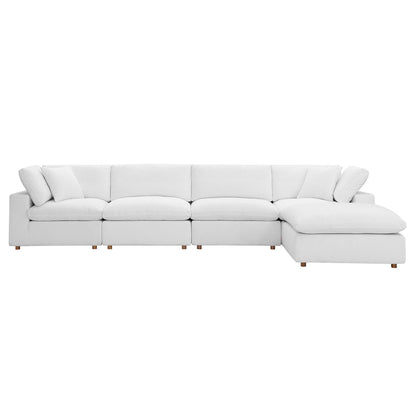 Commix 5 Piece Down Filled Overstuffed Sectional Sofa Set by Furniture for America