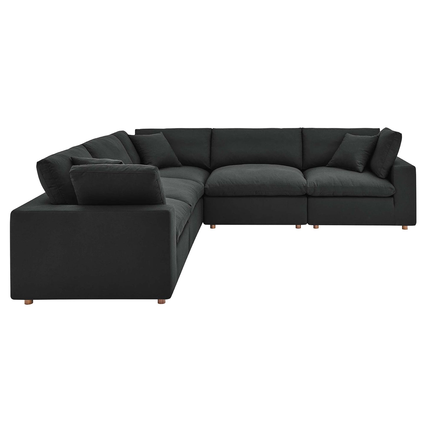 Commix 5 Piece Down Filled Overstuffed Sectional Sofa by Furniture for America