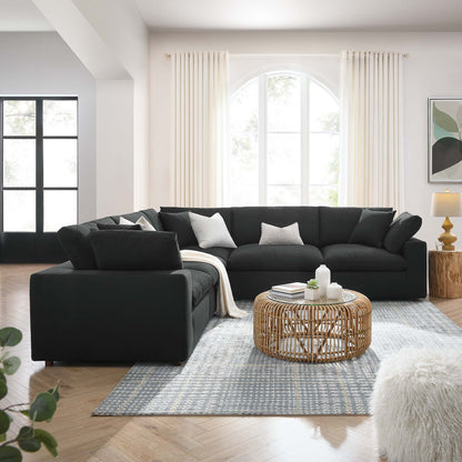 Commix 5 Piece Down Filled Overstuffed Sectional Sofa by Furniture for America