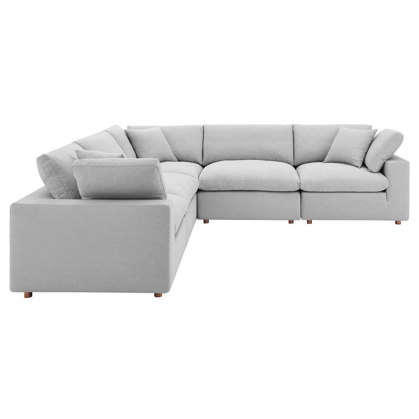 Commix 5 Piece Down Filled Overstuffed Sectional Sofa by Furniture for America