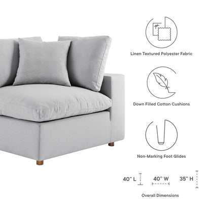 Commix 5 Piece Down Filled Overstuffed Sectional Sofa by Furniture for America