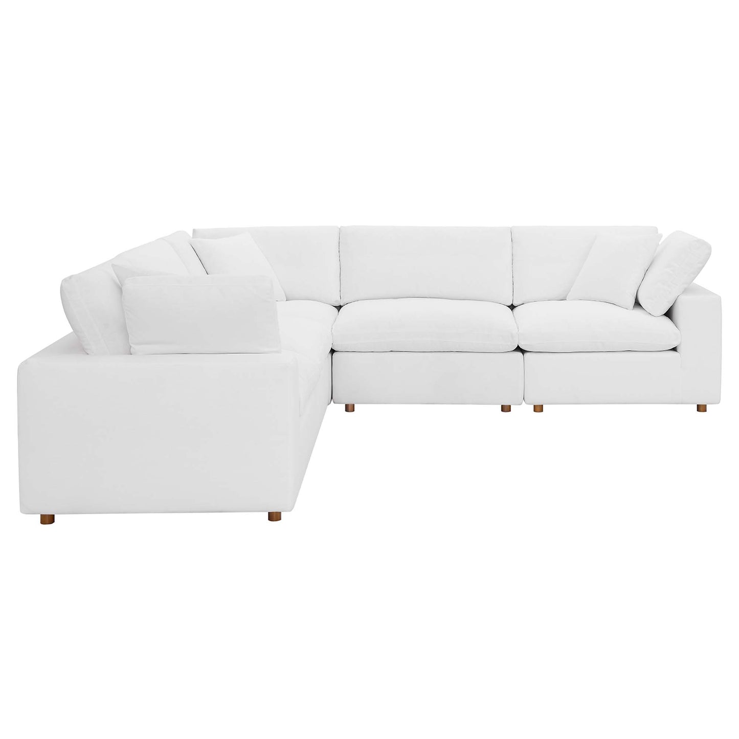 Commix 5 Piece Down Filled Overstuffed Sectional Sofa by Furniture for America