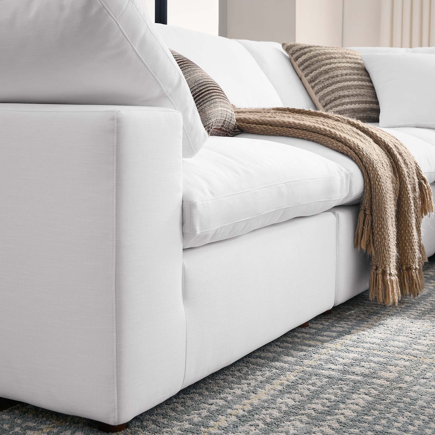 Commix 5 Piece Down Filled Overstuffed Sectional Sofa by Furniture for America