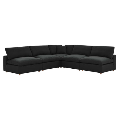 Commix 5-Piece Down Filled Overstuffed Armless Sectional Sofa by Furniture for America
