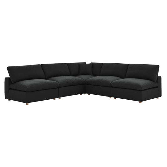 Commix 5-Piece Down Filled Overstuffed Armless Sectional Sofa by Furniture for America