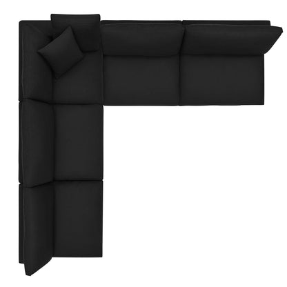 Commix 5-Piece Down Filled Overstuffed Armless Sectional Sofa by Furniture for America