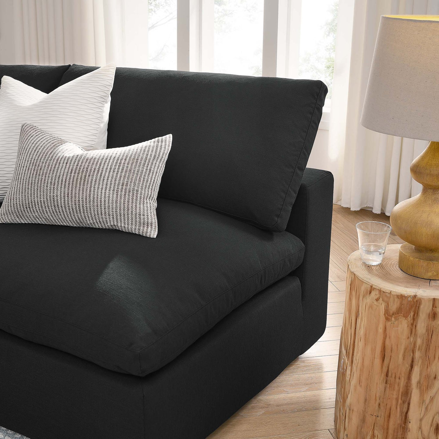 Commix 5-Piece Down Filled Overstuffed Armless Sectional Sofa by Furniture for America