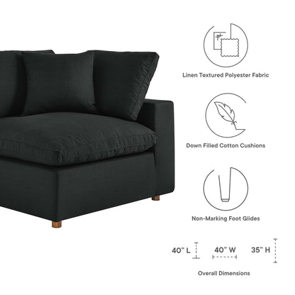 Commix 5-Piece Down Filled Overstuffed Armless Sectional Sofa by Furniture for America
