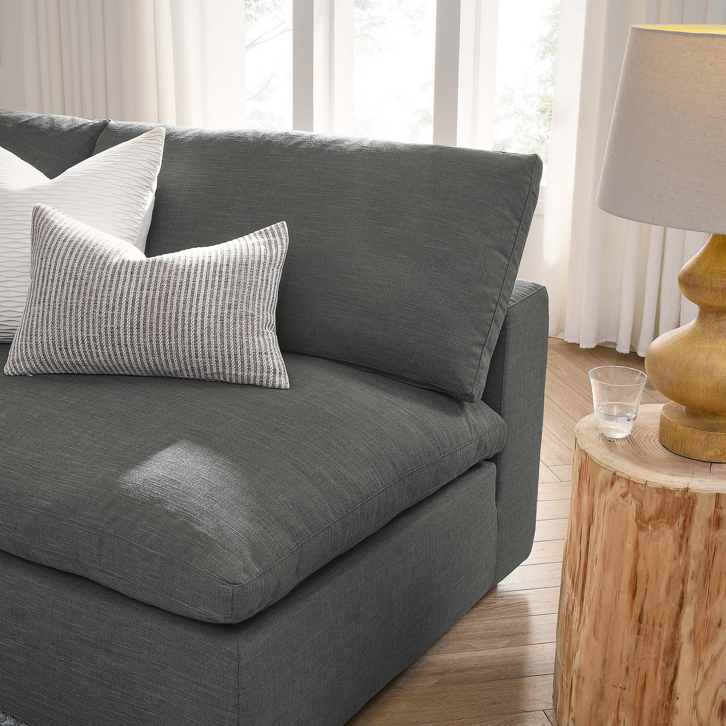 Commix 5-Piece Down Filled Overstuffed Armless Sectional Sofa by Furniture for America