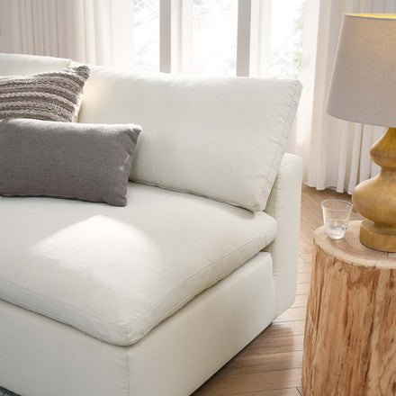 Commix 5-Piece Down Filled Overstuffed Armless Sectional Sofa in Light Beige