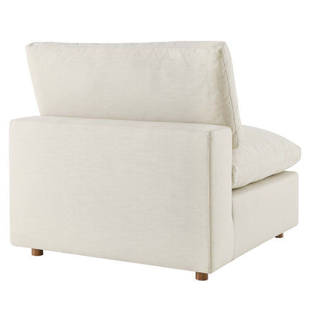 Commix 5-Piece Down Filled Overstuffed Armless Sectional Sofa in Light Beige