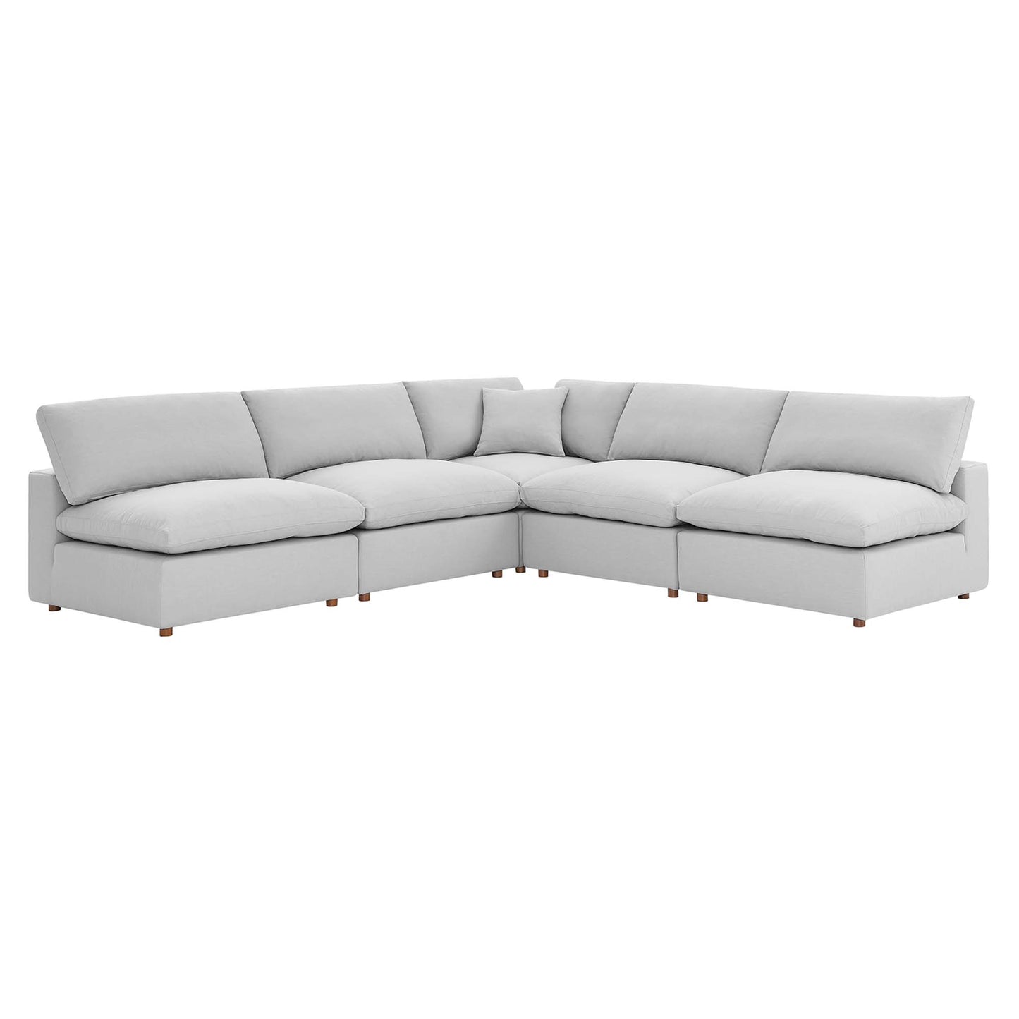 Commix 5-Piece Down Filled Overstuffed Armless Sectional Sofa by Furniture for America