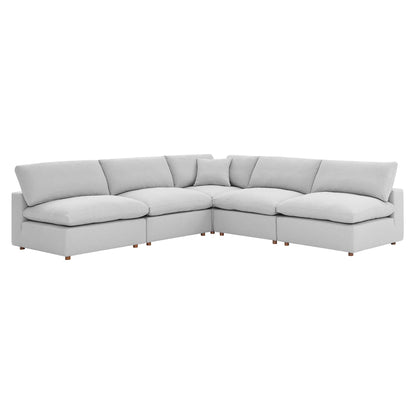 Commix 5-Piece Down Filled Overstuffed Armless Sectional Sofa by Furniture for America