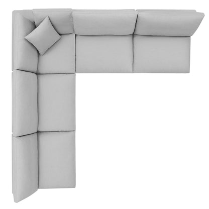 Commix 5-Piece Down Filled Overstuffed Armless Sectional Sofa by Furniture for America