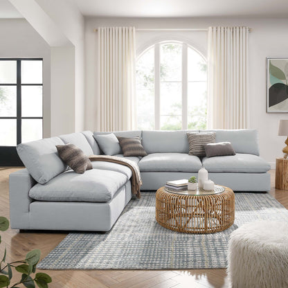 Commix 5-Piece Down Filled Overstuffed Armless Sectional Sofa by Furniture for America