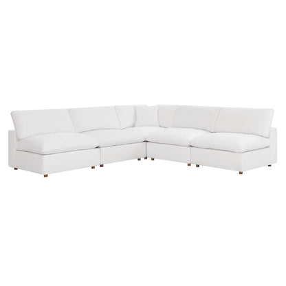 Commix 5-Piece Down Filled Overstuffed Armless Sectional Sofa by Furniture for America