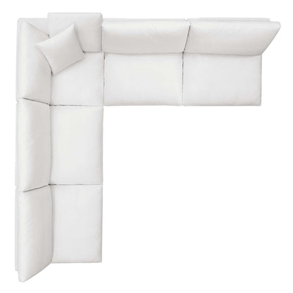 Commix 5-Piece Down Filled Overstuffed Armless Sectional Sofa by Furniture for America