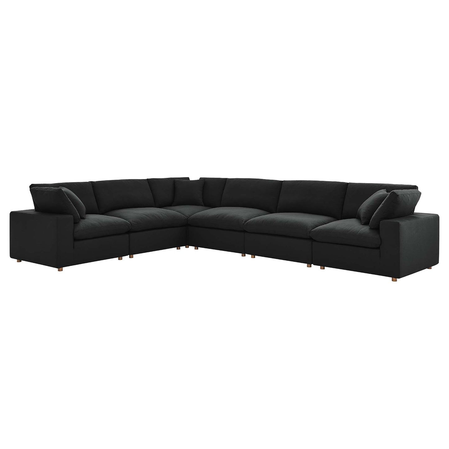 Commix 6 Piece Down Filled Overstuffed Sectional Sofa Set by Furniture for America