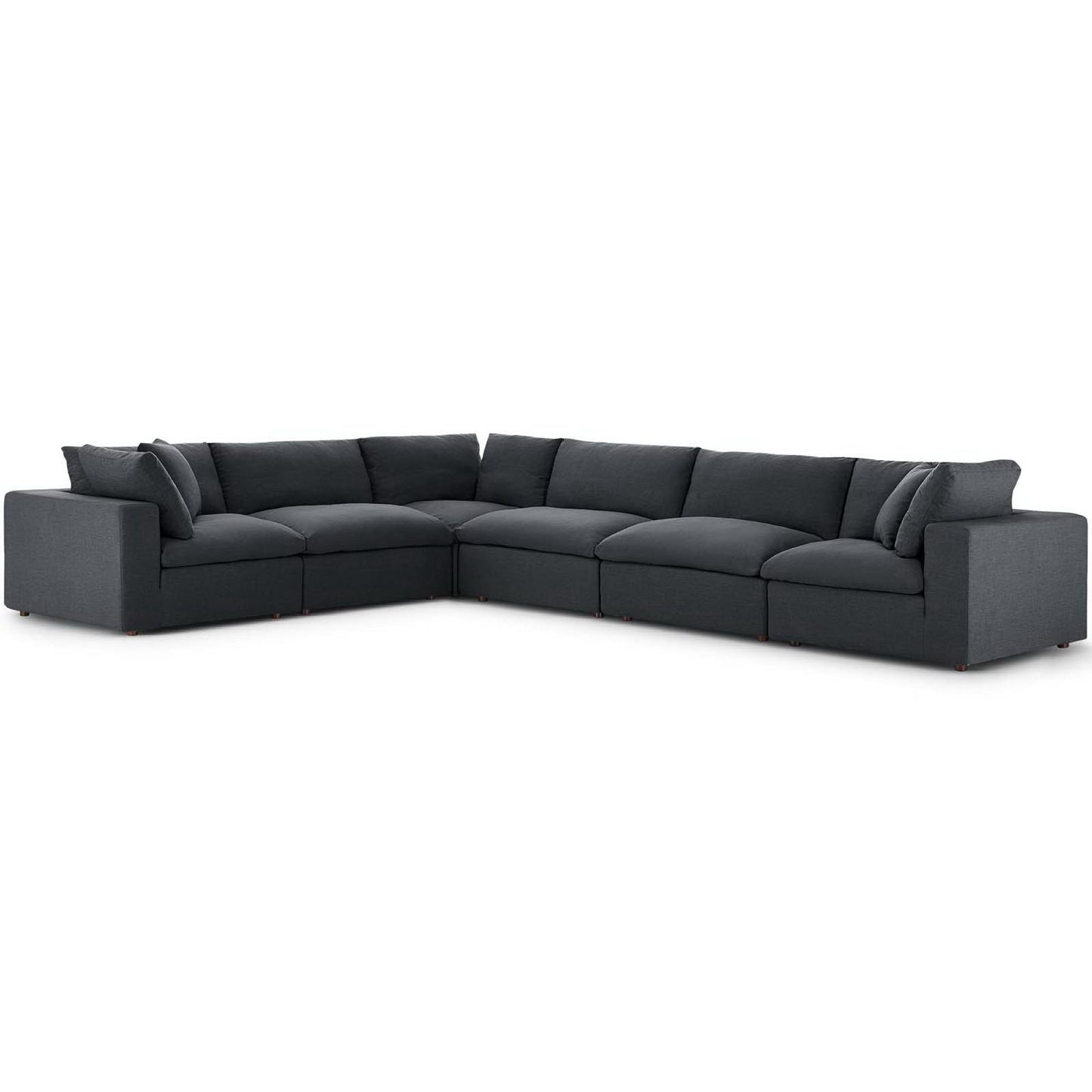 Commix 6 Piece Down Filled Overstuffed Sectional Sofa Set by Furniture for America