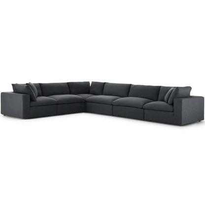 Commix 6 Piece Down Filled Overstuffed Sectional Sofa Set by Furniture for America