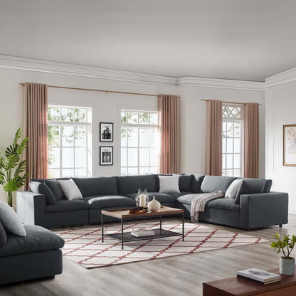Commix 6 Piece Down Filled Overstuffed Sectional Sofa Set by Furniture for America