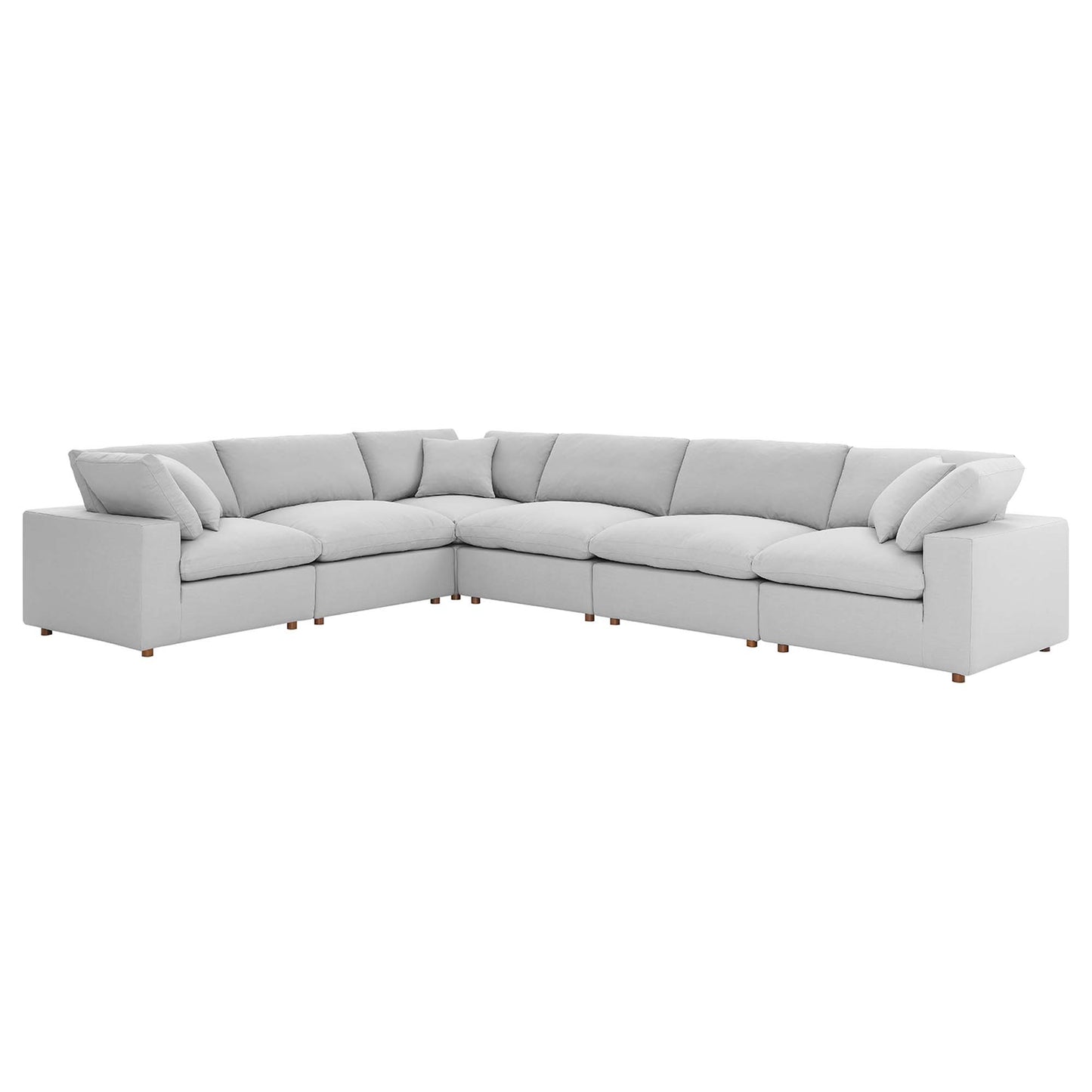 Commix 6 Piece Down Filled Overstuffed Sectional Sofa Set by Furniture for America